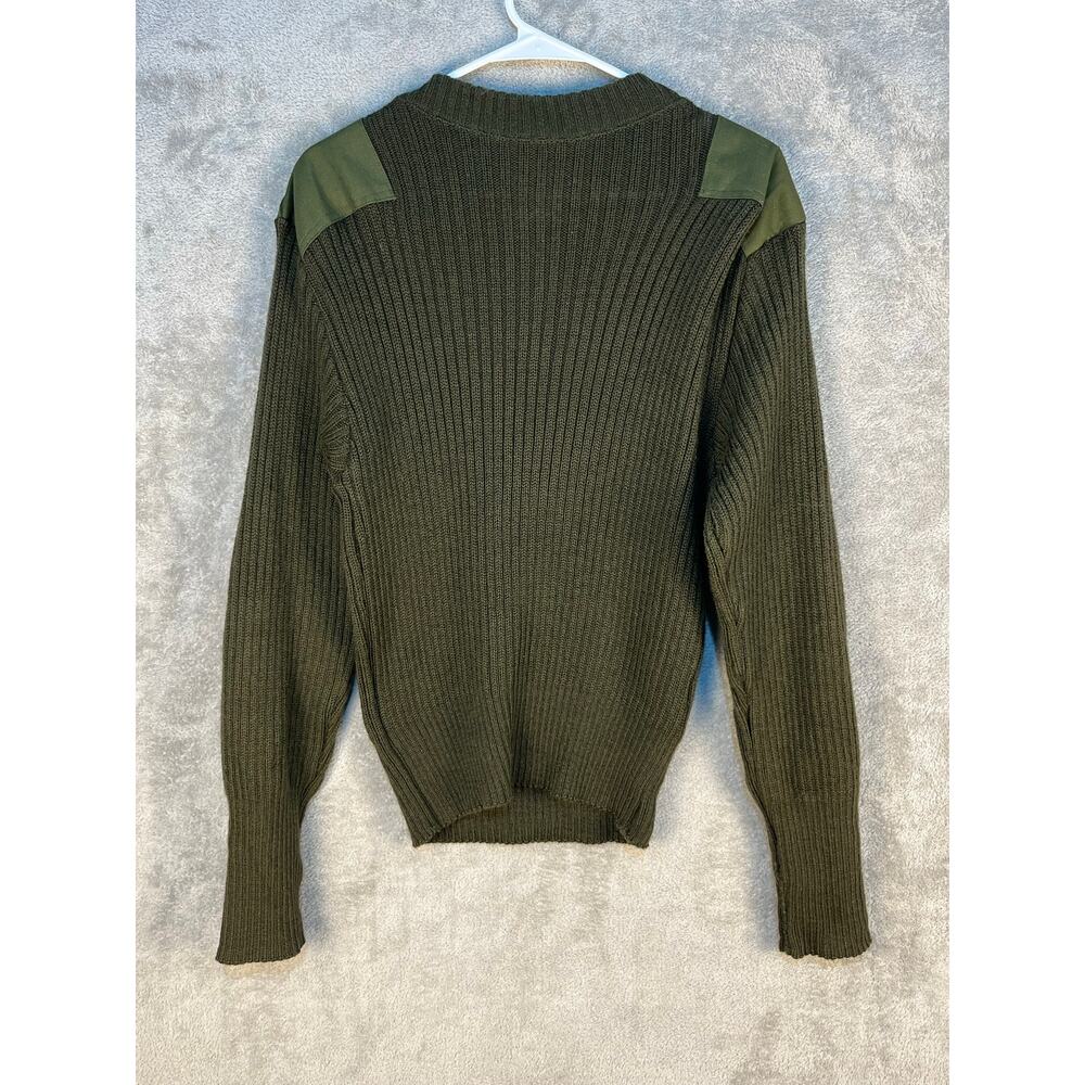 VTG DSCP Valor Collection Military Sweater Size 36 Army Green Elbow Patches